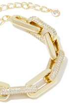 Alt Pave Statement Chain Bracelet, 18k Gold-Plated Brass & Cubic Zirconia